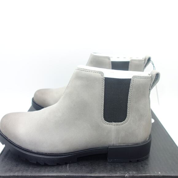 NEW Sorel Emelie II Chelsea Waterproof Bootie Quarry Gray Black Women's 8 NO BOX - Picture 1 of 9